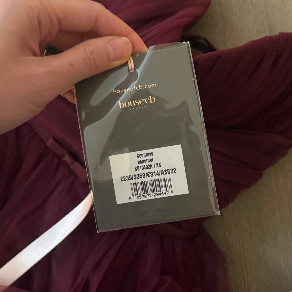NWT HOUSE OF CB Countess cabernet tulle midi dresst - Picture 11 of 12